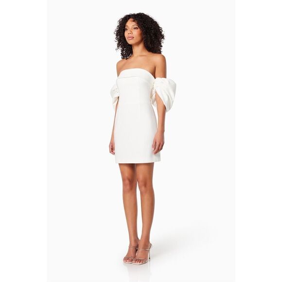 ELLIATT Andria Mini Dress in Ivory  - Bridal Bachelorette Dress size XS NWT$295 - Picture 3 of 15